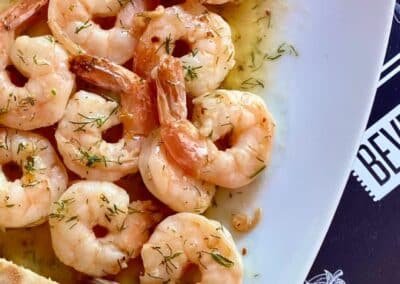 shrimps and bread
