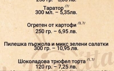 Обедно Меню 13.09.24