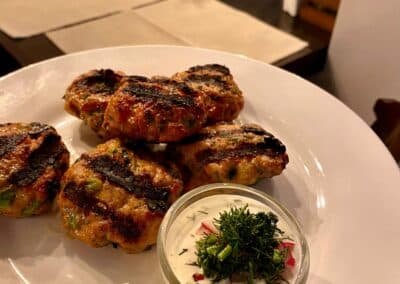 grilled meatballs with sauce